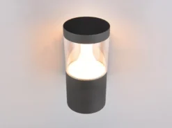 LED Außenwandleuchte TAGUS Anthrazit zur Reihenschaltung geeignet, Höhe 24cm
