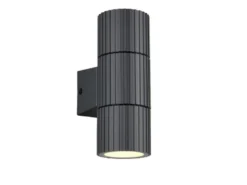LED Außenwandleuchte Up and Down Anthrazit geriffelt, Höhe 16cm