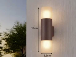 LED Außenwandleuchte Up and Down in Rostoptik E27, Höhe 33cm