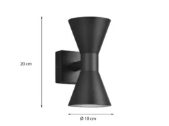 LED Außenwandleuchte Up and Down in Schwarz, Höhe 20cm