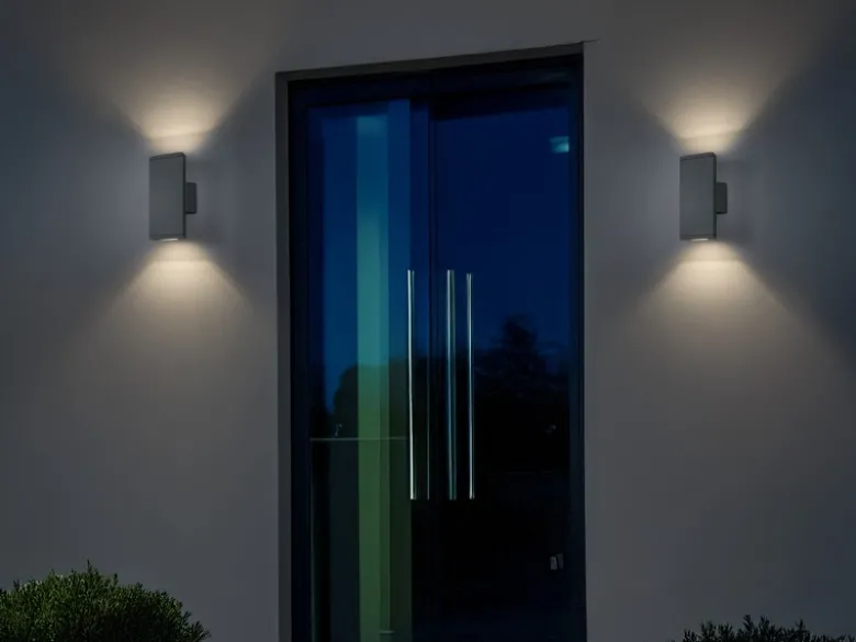 LED Außenwandleuchte Up-Down Light, IP54, Anthrazit - 2er Set