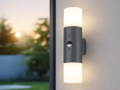 LED Außenwandleuchte Up & Down mit Bewegungsmelder, Anthrazit, Höhe 33cm