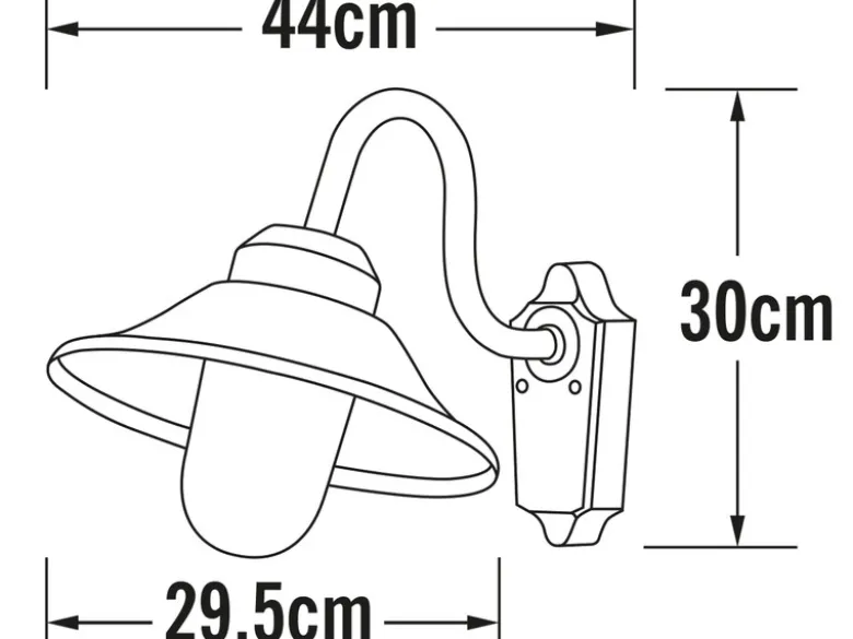 LED Außenwandleuchte VEGA im Landhausstil Schwarz, Höhe 30cm