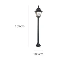 LED Außen Wegeleuchte im Landhausstil Laterne mit Bleiglas, Höhe 109cm