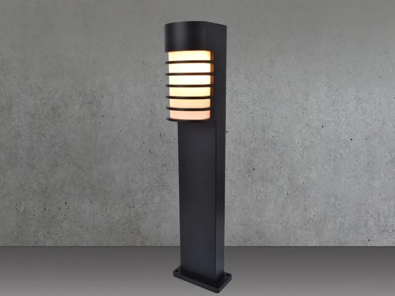 LED Außen Wegeleuchte Retro Optik - ALU Schwarz, IP54, Höhe 75cm