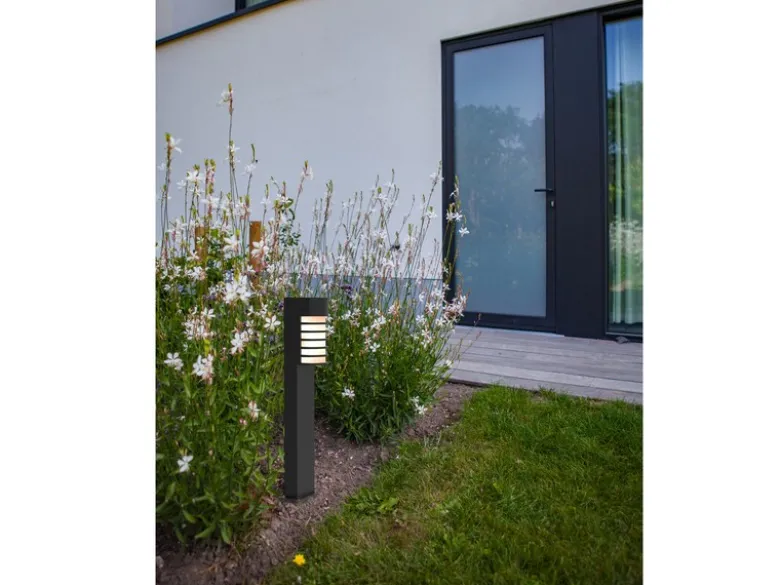 LED Außen Wegeleuchte Retro Optik - ALU Schwarz, IP54, Höhe 75cm