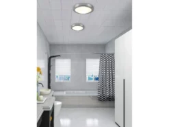 LED Bad Deckenleuchte in Chrom mit Glas Opal Weiß Badlampen, Ø 31,5cm