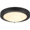 LED Bad Deckenleuchte in Schwarz mit Glas Weiß Badlampen, Ø 31,5cm