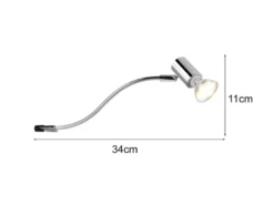 LED Badezimmerlampe in Chrom für Spiegelschrank mit schwenkbarem Spot