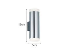 LED Badezimmer Wandleuchte 2er Set Up Down in Chrom - Spiegelleuchten, H: 17cm