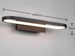 LED Badezimmer Wandleuchte 2er Set in Schwarz - Spiegelleuchten, Breite 40cm