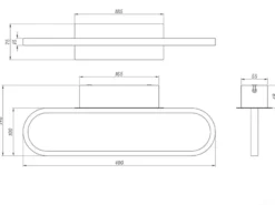 LED Badezimmer Wandleuchte 2er Set in Schwarz - Spiegelleuchten, Breite 40cm