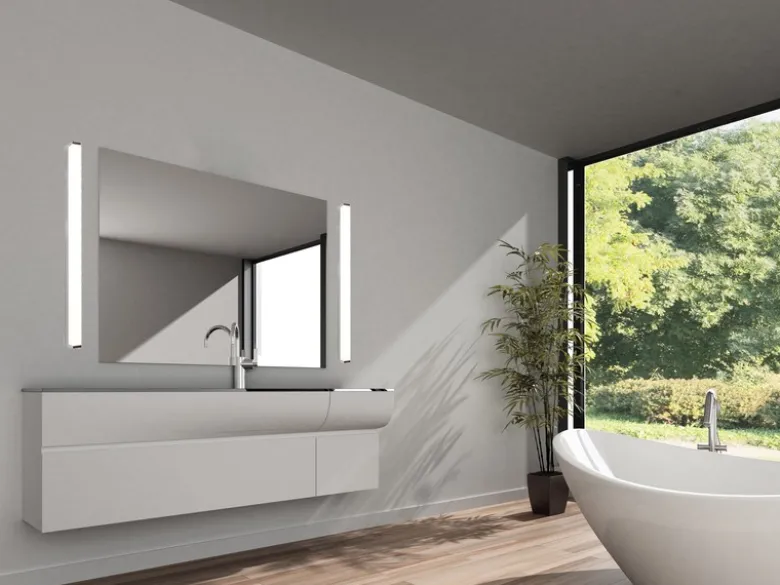 LED Badezimmer Wandleuchte FABIO in Chrom 80cm - Spiegelleuchte