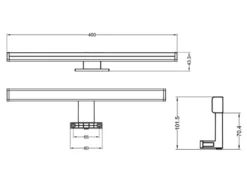 LED Badezimmer Wandleuchte LINO in Chrom - Spiegelleuchte, Breite 40cm