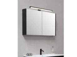 LED Badezimmer Wandleuchte LINO in Schwarz - Spiegelleuchte, Breite 40cm