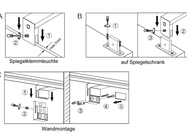 LED Badezimmer Wandleuchte LINO in Chrom - Spiegelleuchte, Breite 60cm