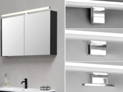 LED Badezimmer Wandleuchte LINO in Chrom - Spiegelleuchte, Breite 60cm