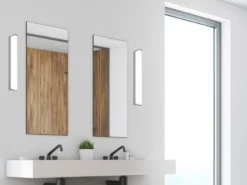 LED Badezimmer Wandleuchten 2er Set in Chrom - Spiegelleuchten, Breite 42,5cm