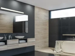 LED Badezimmer Wandleuchten 2er Set in Schwarz - Spiegelleuchten, Breite 120cm