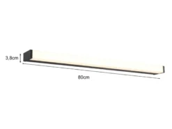 LED Badezimmer Wandleuchten 2er Set in Schwarz - Spiegelleuchten, Breite 80cm