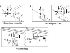 LED Badezimmer Wandleuchten 2er Set in Chrom - Spiegelleuchten, Breite 40cm