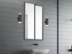 LED Badezimmer Wandleuchte RAY Up and Down in Schwarz - Spiegelleuchte, H:17cm