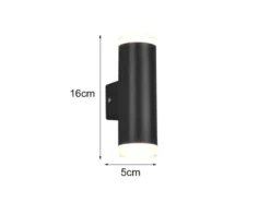 LED Badezimmer Wandleuchte RAY Up and Down in Schwarz - Spiegelleuchte, H:17cm