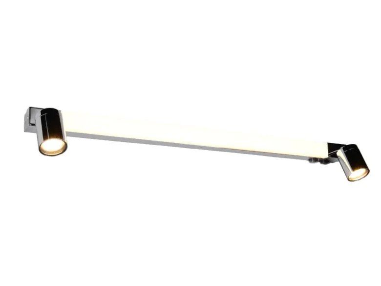 LED Bad Spiegelleuchte ENRICO mit Schalter und 2 Strahlern Chrom, Breite 90cm