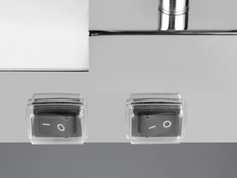 LED Bad Spiegelleuchte ENRICO mit Schalter und 2 Strahlern Chrom, Breite 90cm