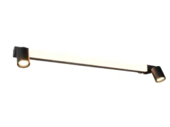 LED Bad Spiegelleuchte ENRICO mit Schalter und 2 Strahlern Schwarz Breite 90cm
