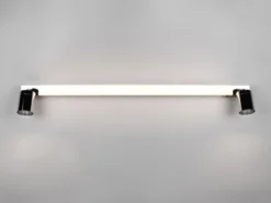 LED Bad Spiegelleuchte mit Schalter & 2 Spots Chrom inkl. GU10 LED, Breite 90cm