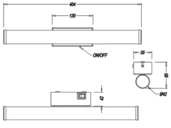 LED Bad Wandleuchte MATTIMO mit Schalter Chrom - Spiegelleuchte, Breite 40cm