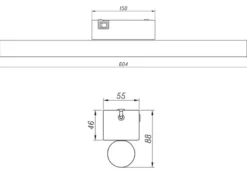 LED Bad Wandleuchte MATTIMO mit Schalter Chrom - Spiegelleuchte, Breite 60cm