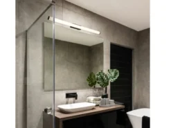 LED Bad Wandleuchte MATTIMO mit Schalter Schwarz 80cm - Spiegelleuchte