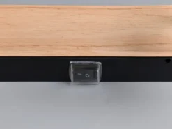 LED Bad Wandleuchte mit Holz und Schalter, 3-flammig Breite 45cm