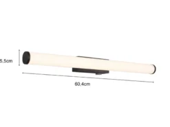 LED Bad Wandleuchten 2er Set mit Schalter Schwarz - Spiegelleuchten, Breite 60cm