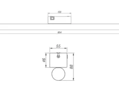 LED Bad Wandleuchten 2er Set mit Schalter Schwarz - Spiegelleuchten, Breite 80cm