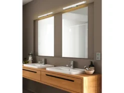 LED Bad Wandleuchten 2er Set mit Schalter Chrom - Spiegelleuchten, Breite 60cm
