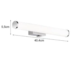 LED Bad Wandleuchten 2er Set mit Schalter Chrom - Spiegelleuchte, Breite 40cm