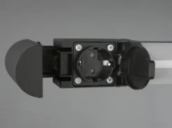 LED Bad Wandleuchte PIERA mit Steckdose Schwarz - Spiegelleuchte, Breite 41,5cm
