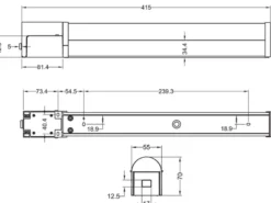 LED Bad Wandleuchte PIERA mit Steckdose Schwarz - Spiegelleuchte, Breite 41,5cm
