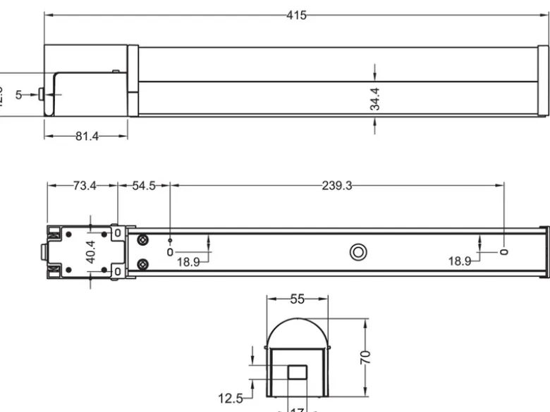 LED Bad Wandleuchte PIERA mit Steckdose Schwarz - Spiegelleuchte, Breite 41,5cm