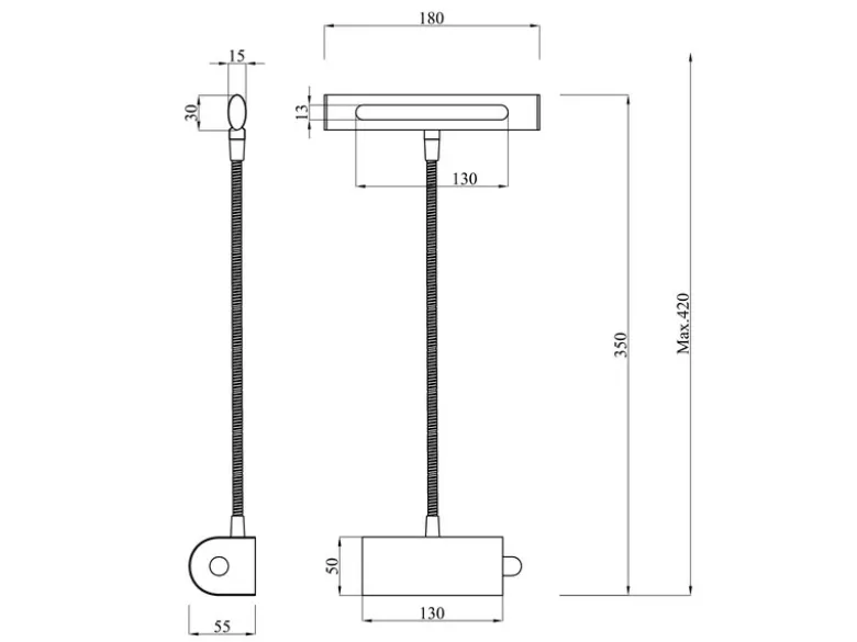 LED Bilderleuchte im 2er Set in Altmessing mit Flexarm & Drehdimmer