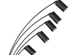 LED Bogenlampe Schwarz 5flammig dimmbar, 200cm groß