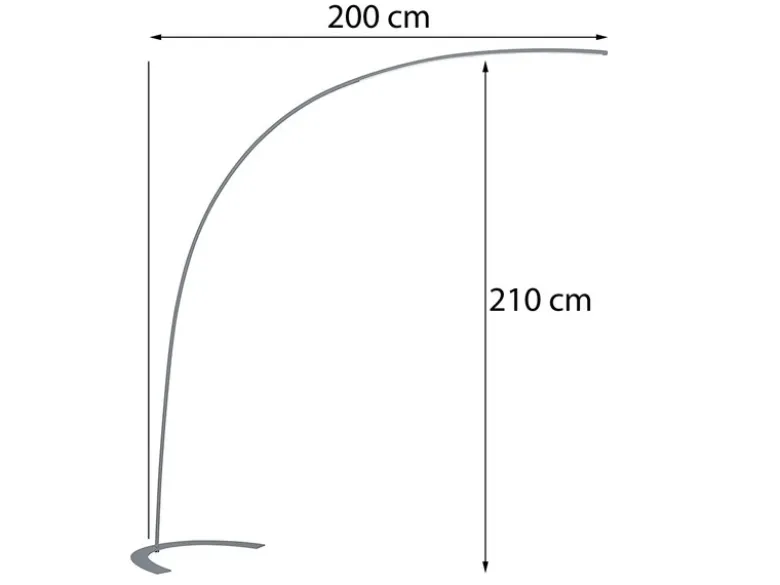 LED Bogenlampe SHANGHAI modern, 200cm Ausladung, stufenlos dimmbar in Schwarz