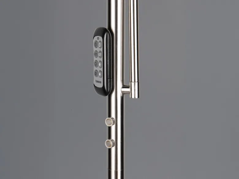 LED Deckenfluter PALERMO Höhe 183cm mit Leselampe und Fernbedienung, Silber