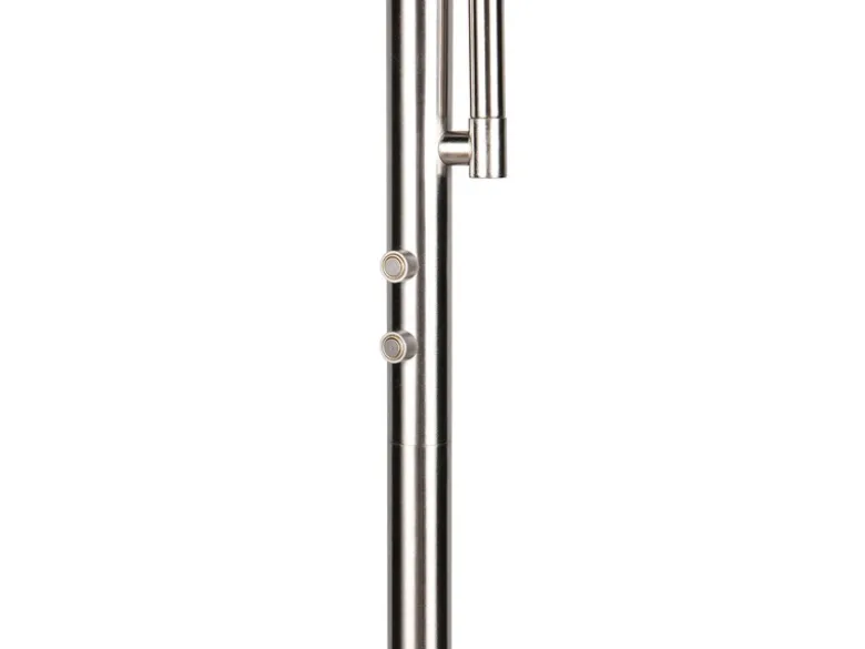 LED Deckenfluter PALERMO Höhe 183cm mit Leselampe und Fernbedienung, Silber