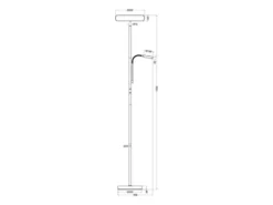 LED Deckenfluter PALERMO Höhe 183cm mit Leselampe und Fernbedienung, Silber