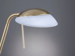 LED Deckenfluter POOL Messing mit Leselampe dimmbar, Höhe 182cm