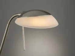 LED Deckenfluter POOL Silber mit Leselampe dimmbar, Höhe 182cm